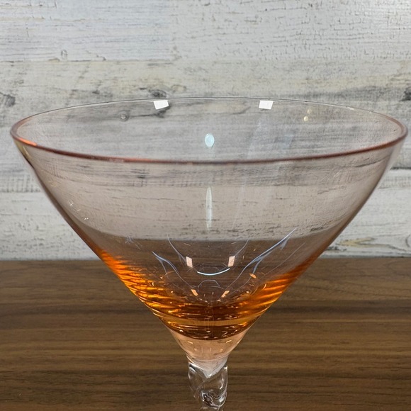 Vintage Martini Glasses Bohemian Style with Twisted Stems Mid Century Lot of Two - Picture 5 of 8